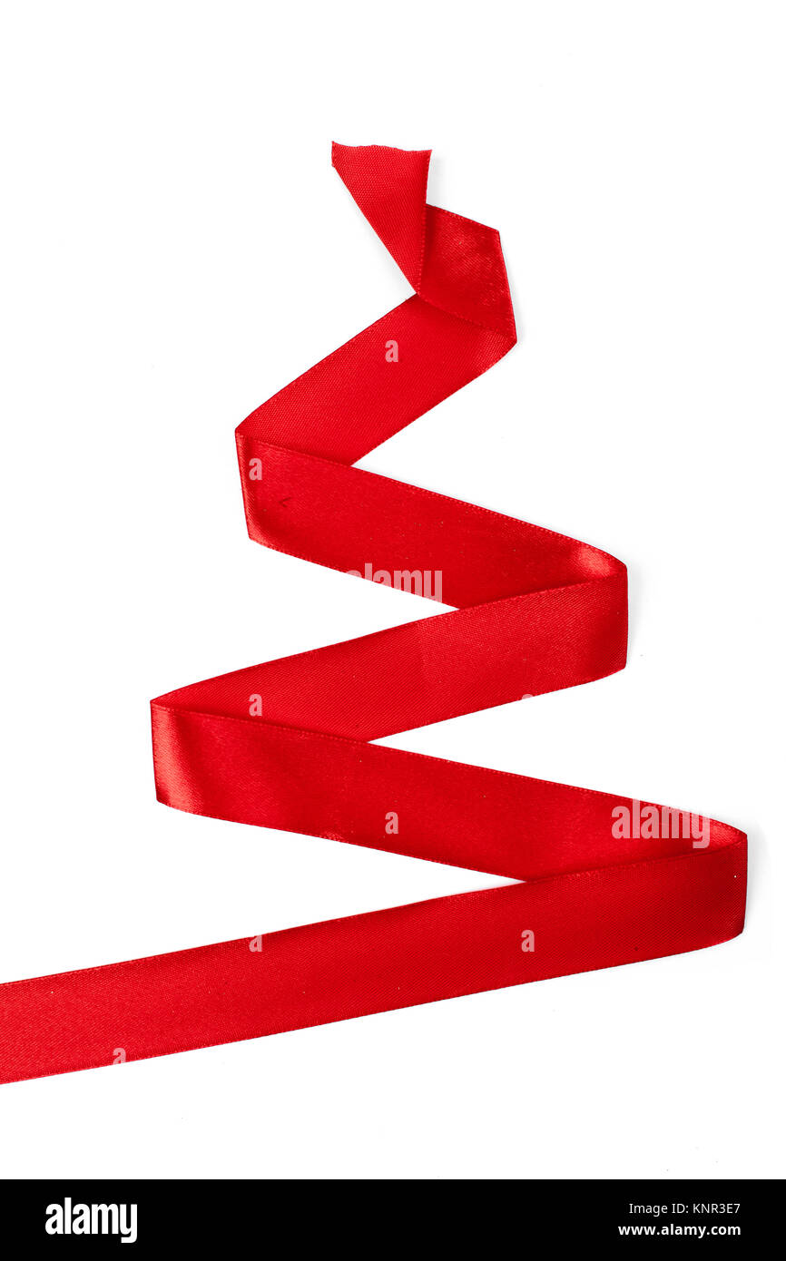 Christmas tree from ribbon isolated on white background Stock Photo - Alamy