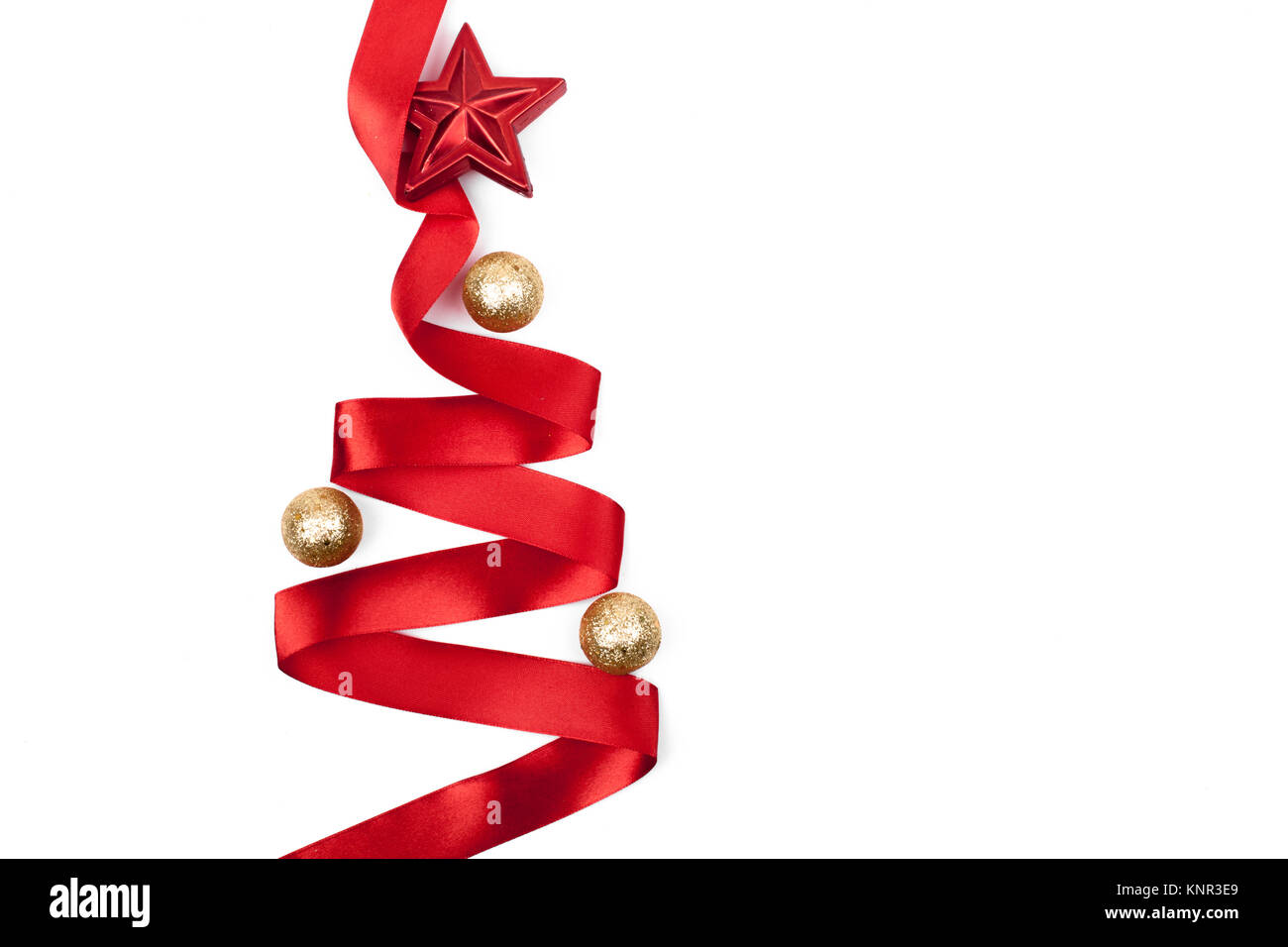 Christmas tree from ribbon isolated on white background Stock Photo - Alamy