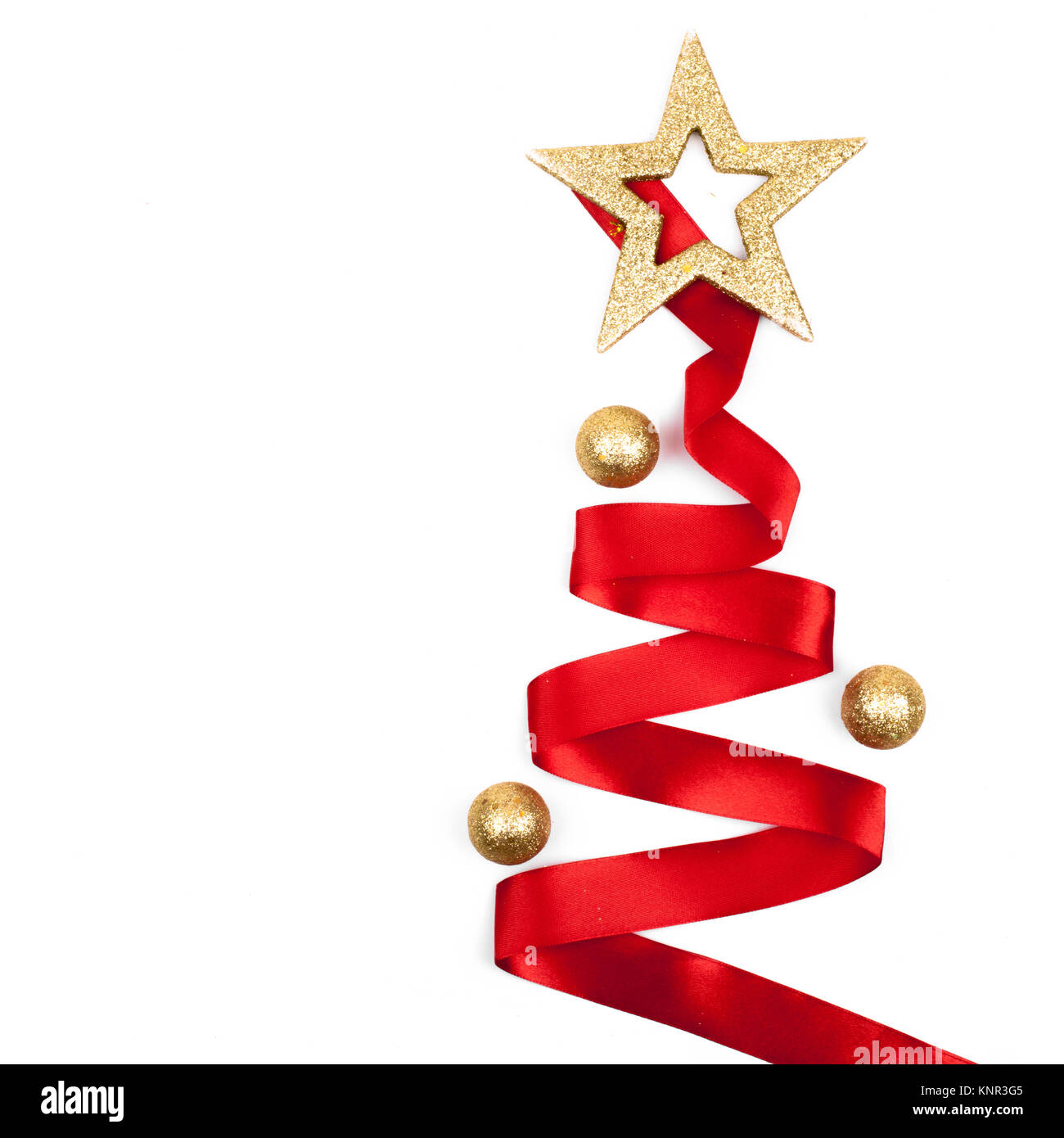 Christmas tree from ribbon isolated on white background Stock Photo - Alamy