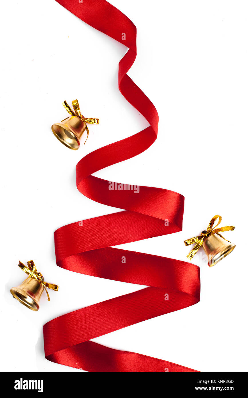 Christmas tree from ribbon isolated on white background Stock Photo - Alamy