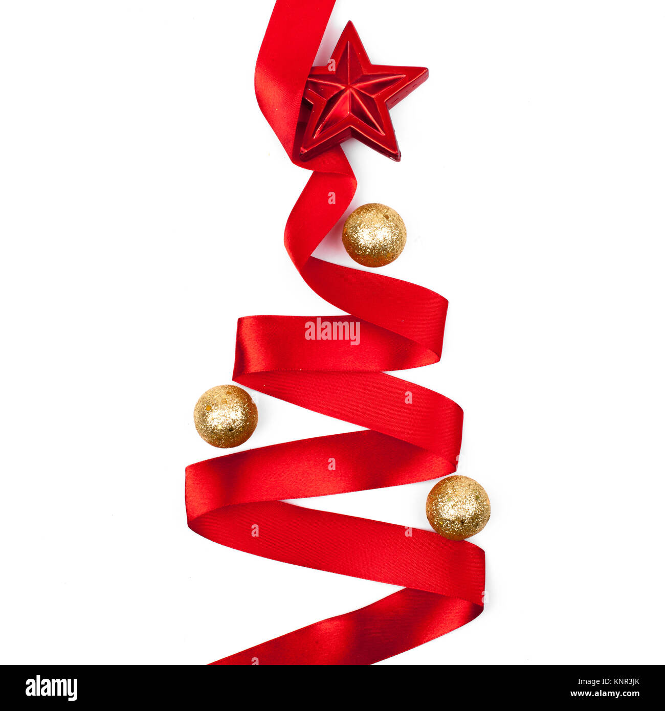 Christmas tree from ribbon isolated on white background Stock Photo - Alamy