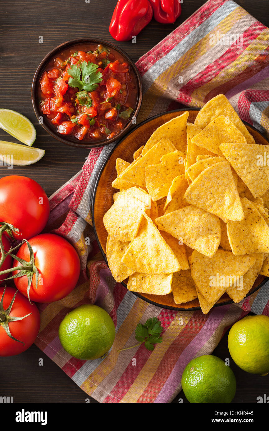 mexican salsa dip and nachos tortilla chips Stock Photo Alamy