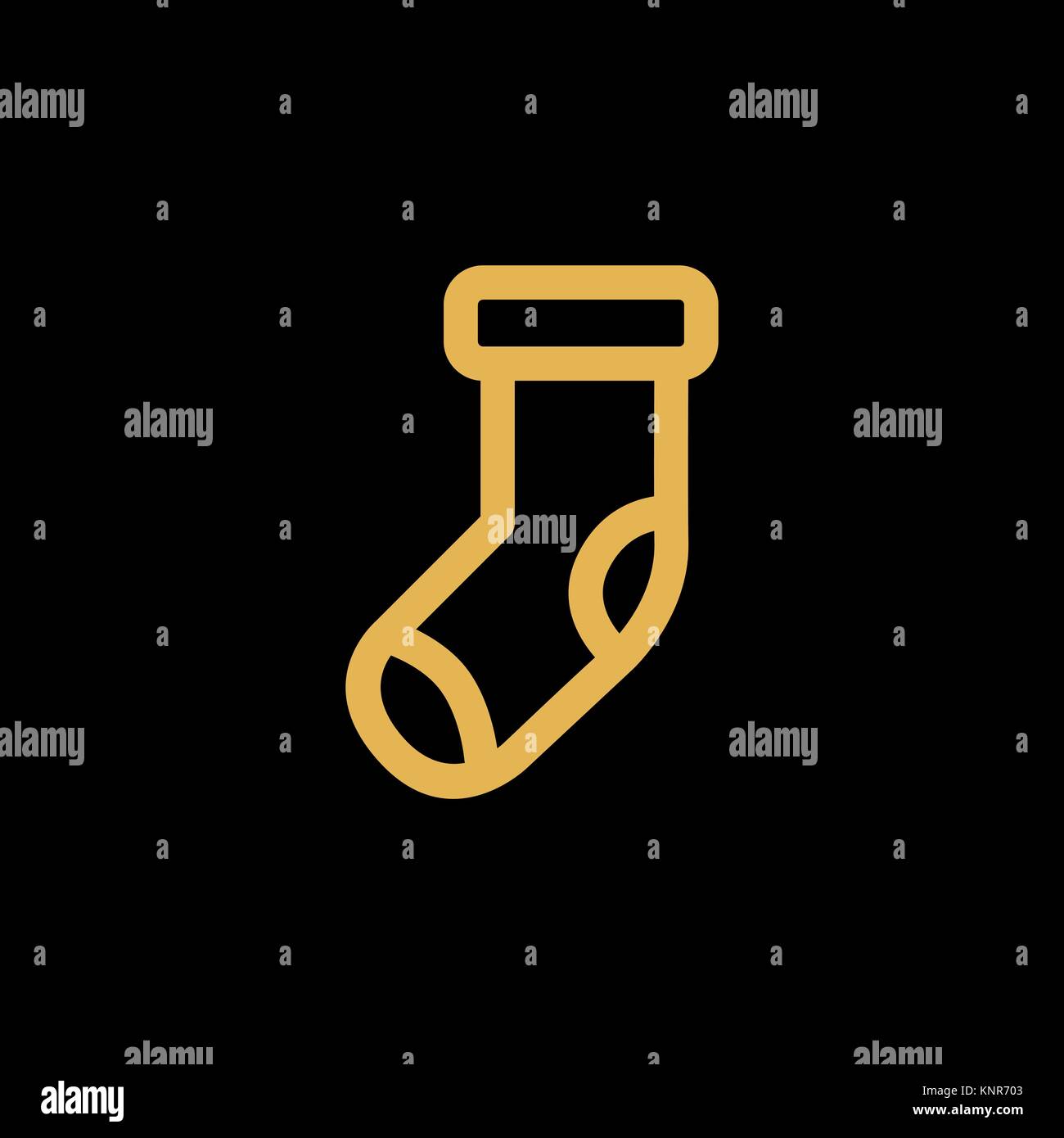 Christmas sock simple flat icon vector illustration. Stock Vector