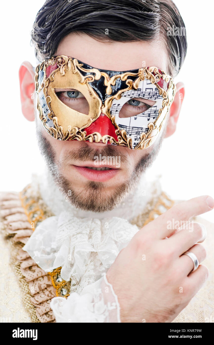 Casanova, Mann mit venezianischer Maske - Casanova, man with Venetian mask Stock Photo
