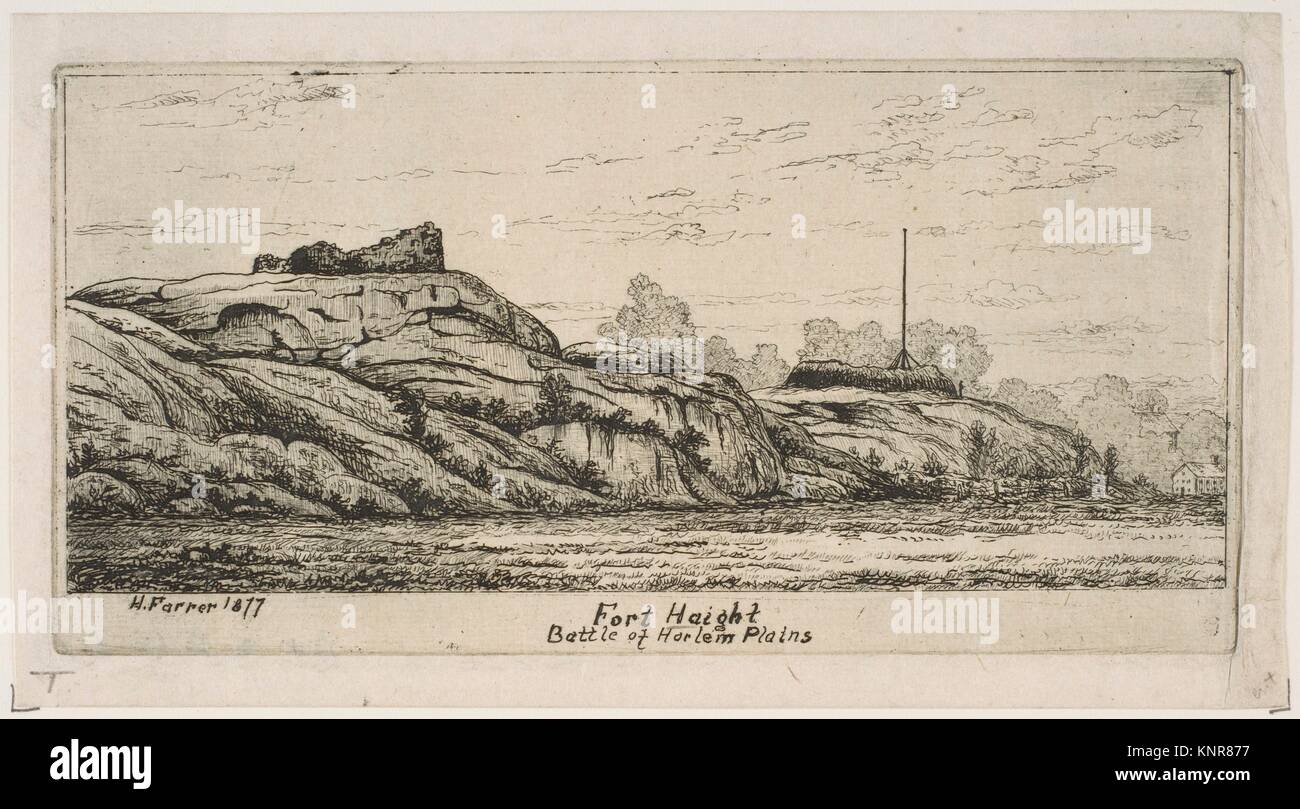 Fort Haight/ Battle of Harlem Plains (from Scenes of Old New York). Artist: Henry Farrer (American, London 1844-1903 New York); Date: 1877; Medium: Stock Photo