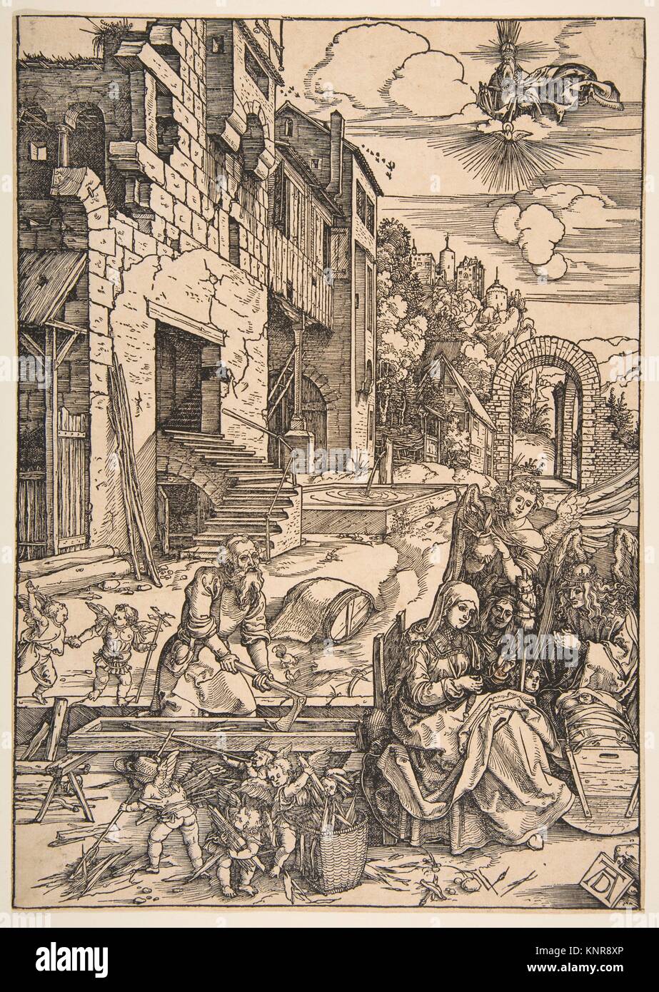 The Sojourn of the Holy Family in Egypt, from The Life of the Virgin. Artist: Albrecht Dürer (German, Nuremberg 1471-1528 Nuremberg); Date: after Stock Photo