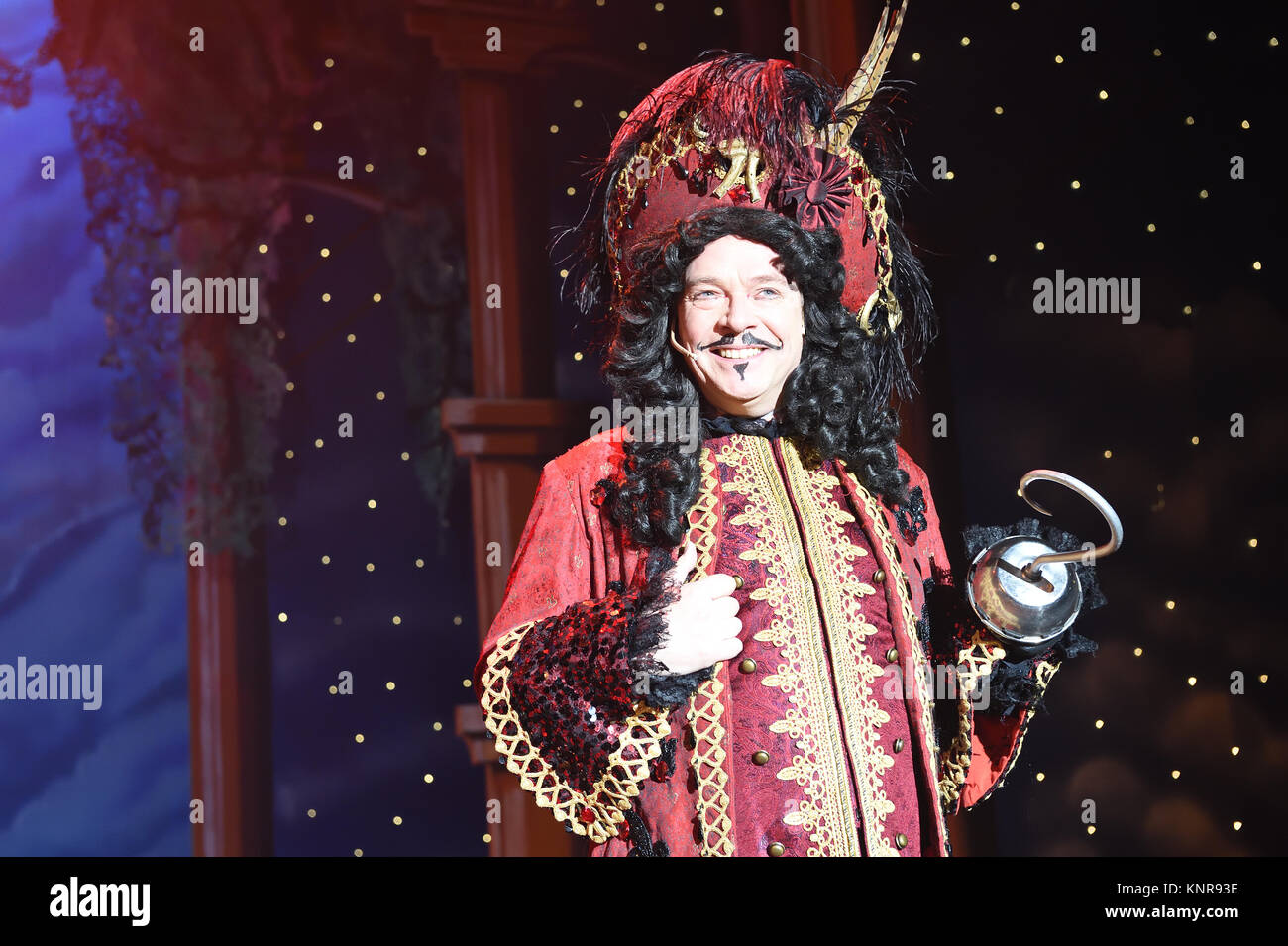 Adam Woodyatt or Ian Beale from EastEnders as Captain Hook in the Swindon production of the Pantomime Peter Pan Stock Photo