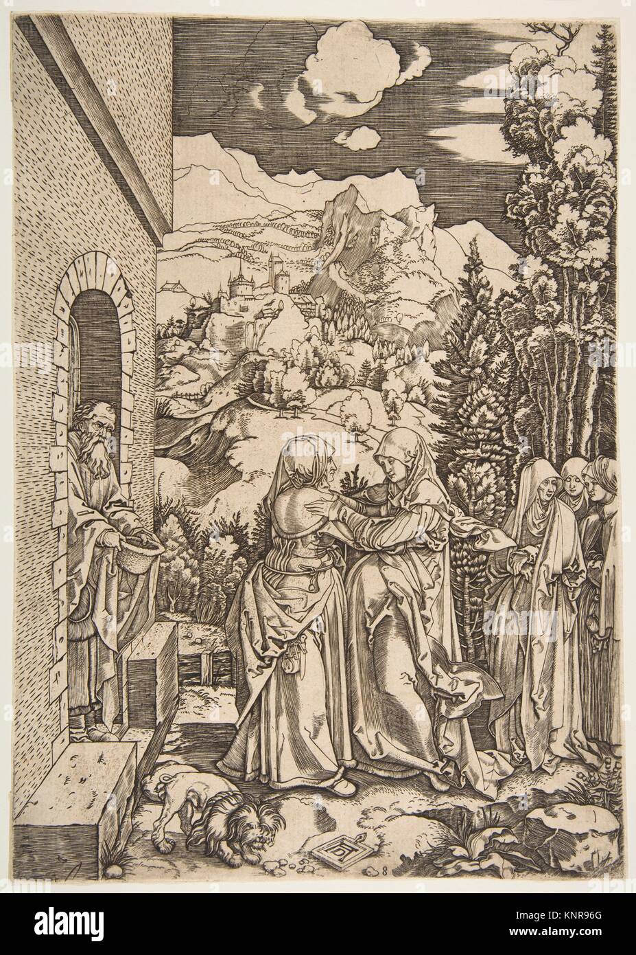 The Visitation, from The Life of the Virgin (copy). Artist: After Albrecht Dürer (German, Nuremberg 1471-1528 Nuremberg); Artist: Marcantonio Stock Photo
