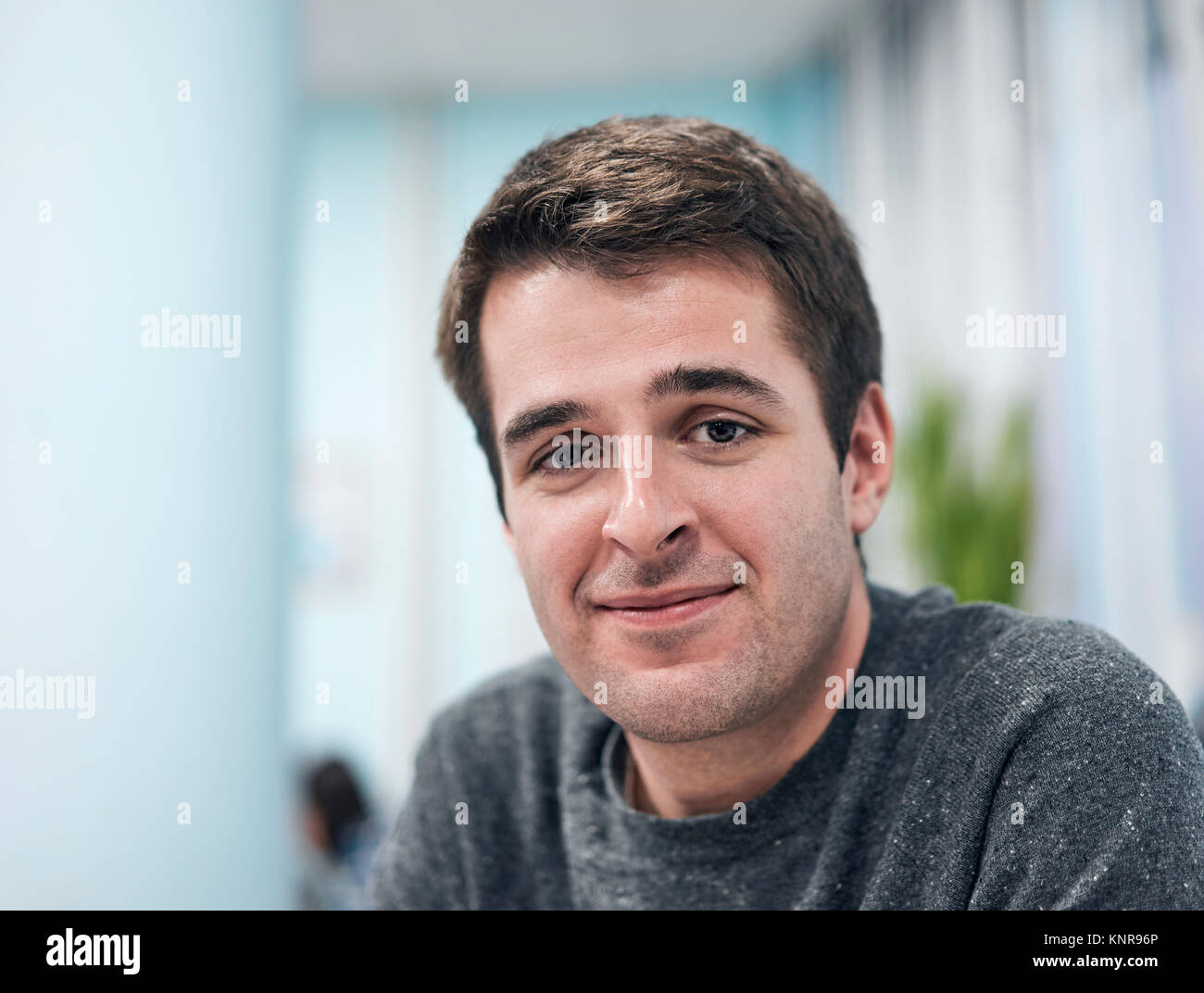 Man working at computer in office stock photo alamy