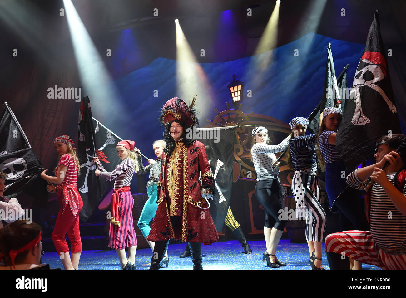Adam Woodyatt or Ian Beale from EastEnders as Captain Hook in the Swindon production of the Pantomime Peter Pan Stock Photo