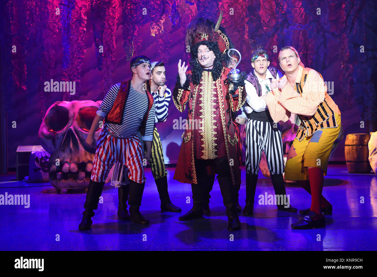 Adam Woodyatt or Ian Beale from EastEnders as Captain Hook in the Swindon production of the Pantomime Peter Pan Stock Photo