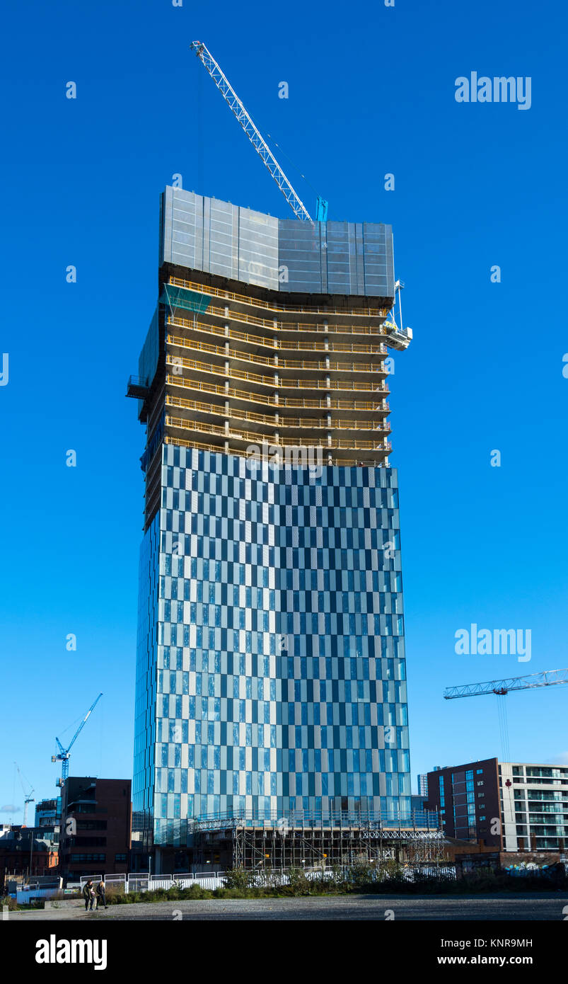 One of the four Deansgate Square apartment blocks under construction