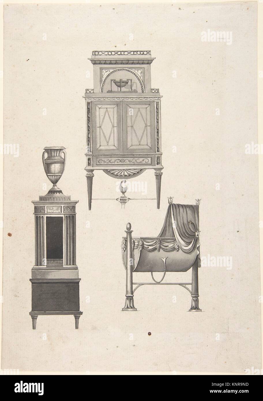 Design for furniture in a variation on the style of Thomas Sheraton, a