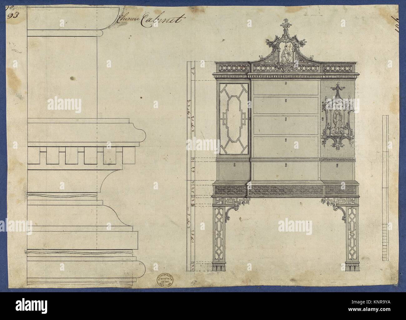 Chinese Cabinet, from Chippendale Drawings, Vol. II. Artist: Thomas ...