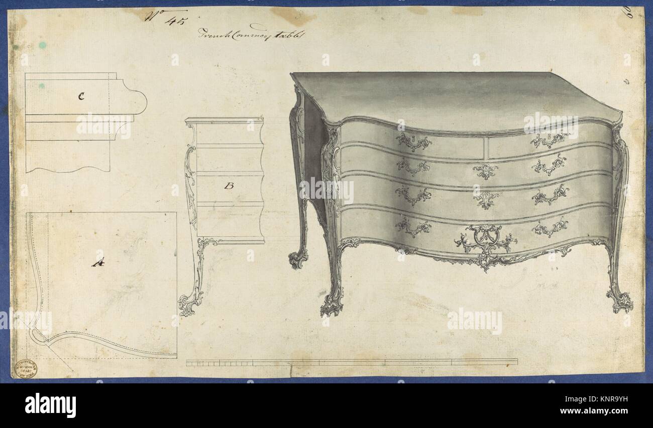 French Commode Table, from Chippendale Drawings, Vol. II. Artist ...