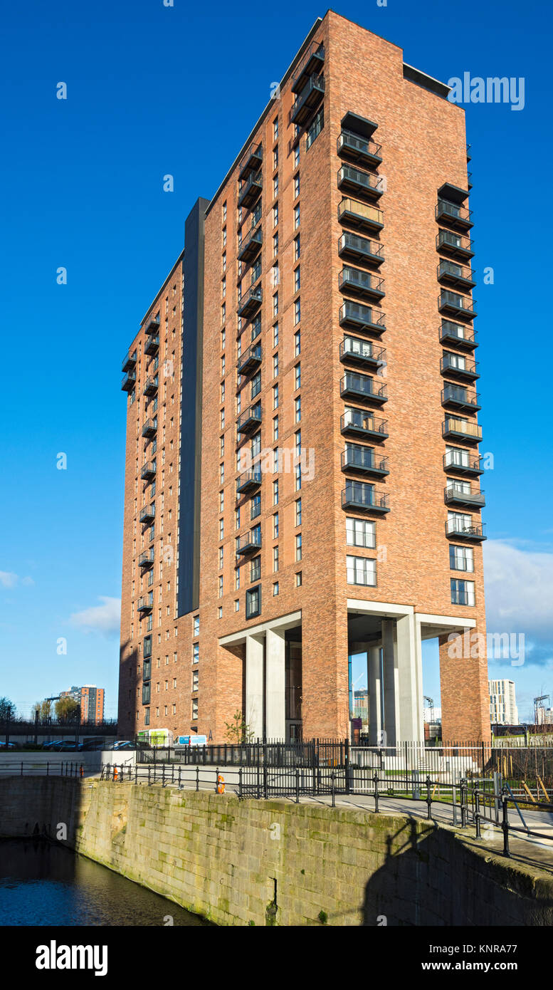 One of the newly completed (2017) apartment blocks at the Wilburn Street Basin development