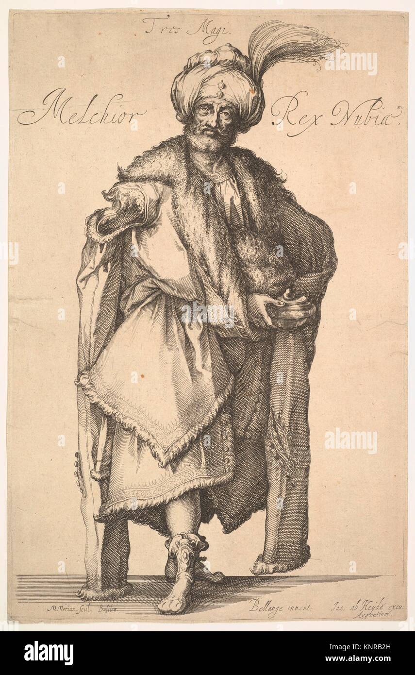 Melchior, after Three Magi series by Jacques Bellange. Artist: Matthäus Merian the Elder (Swiss, Basel 1593-1650 Schwalbach); Artist: After Jacques Stock Photo