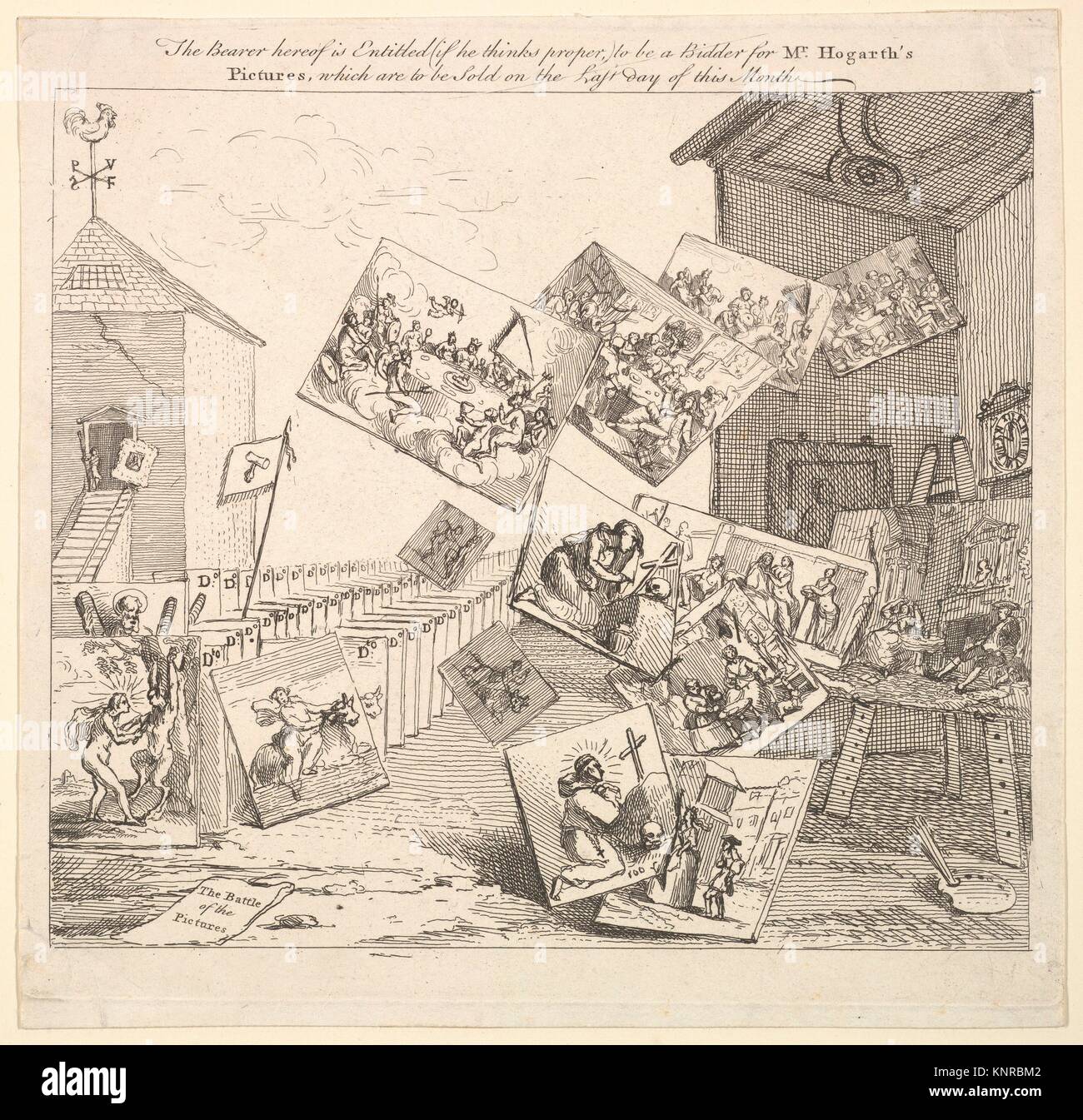 The Battle of the Pictures. Artist William Hogarth (British, London
