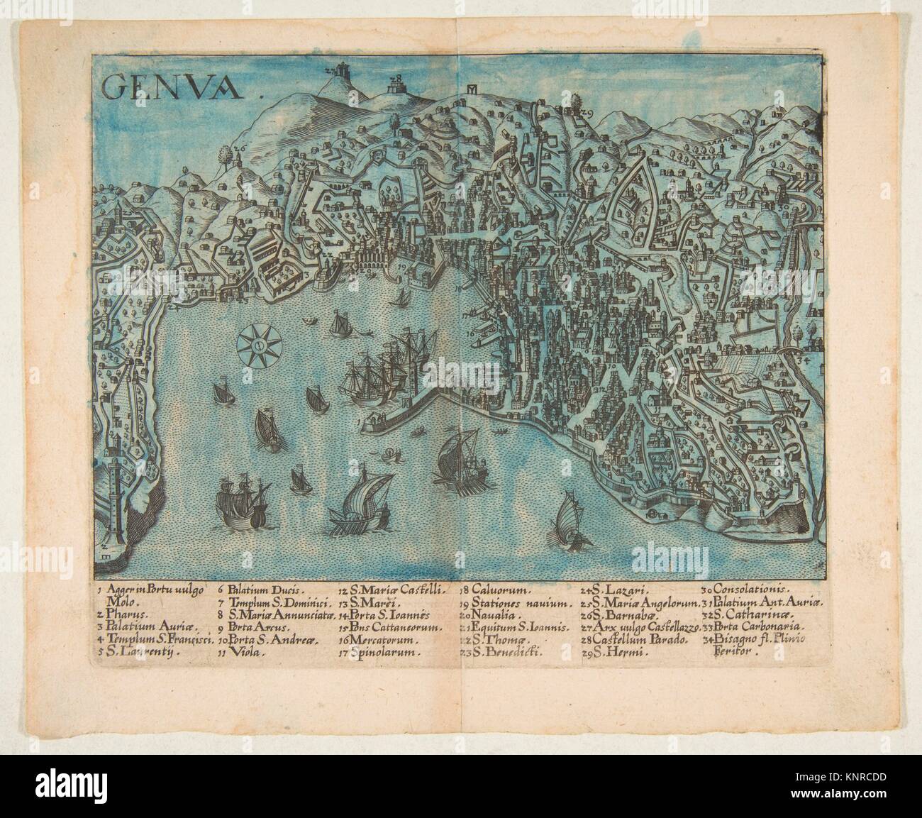 View of Genoa. Artist: Anonymous, Italian, 17th century; Date: 1604; Classification: Prints Stock Photo