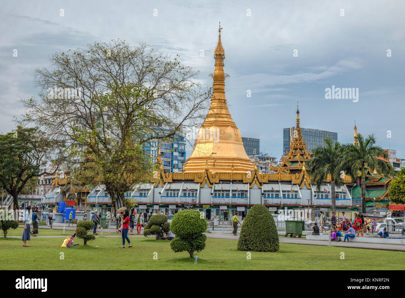 Sule Pagoda, Yangon, Myanmar, Asia Stock Photo