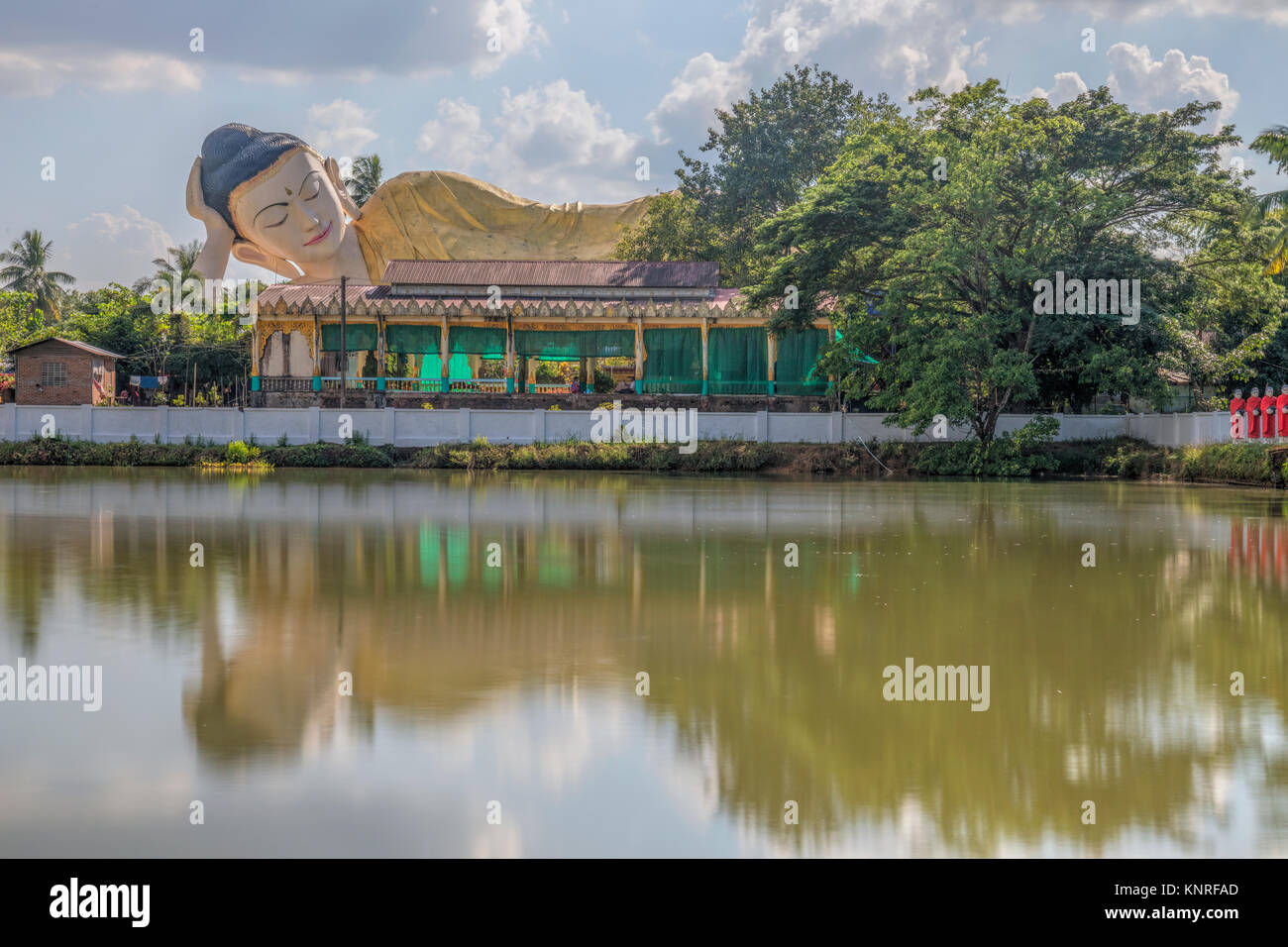 Mya Tha Lyaung Reclining Buddha, Bago, Myanmar, Asia Stock Photo