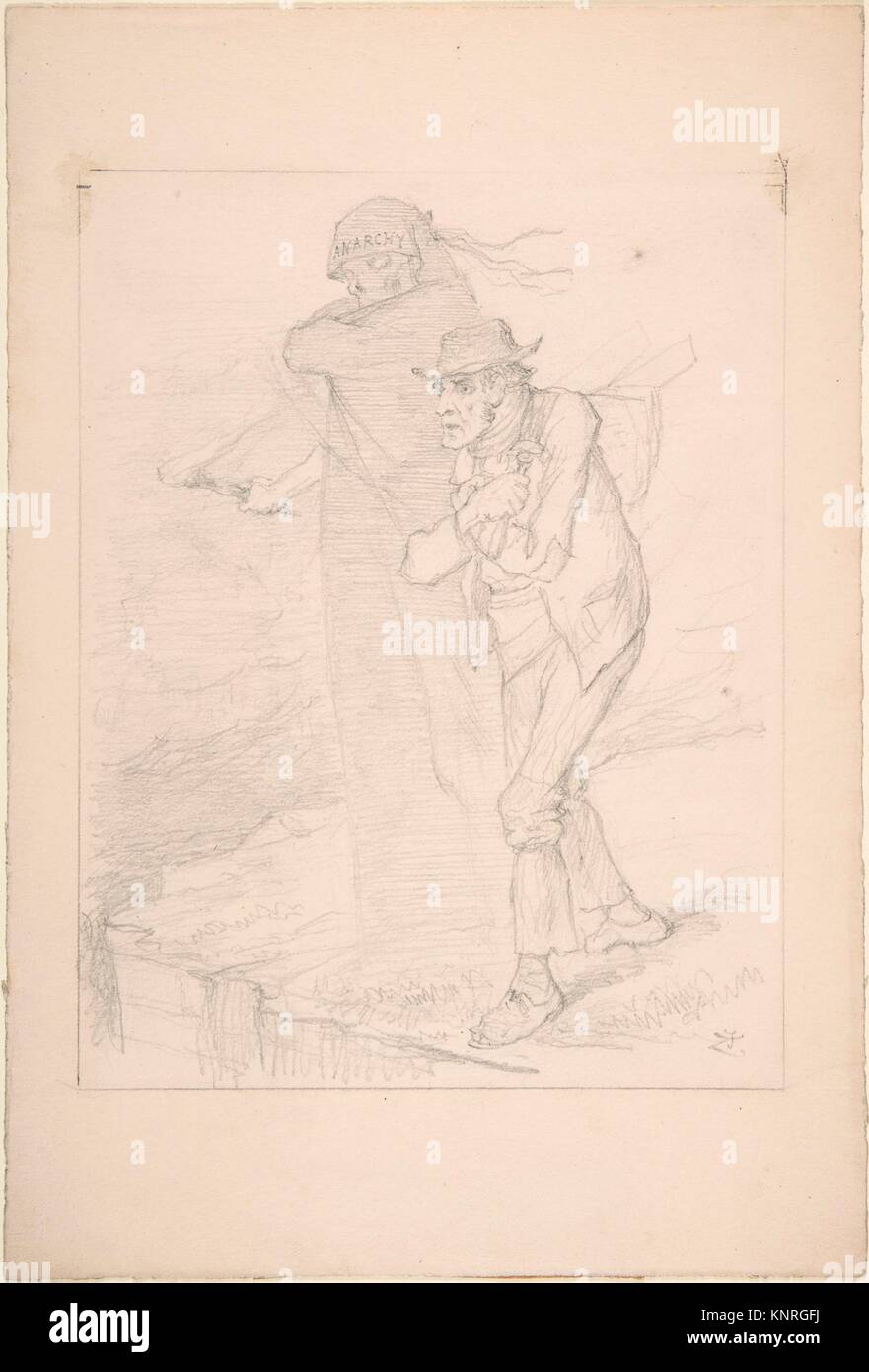 The Tempter. Artist: Sir John Tenniel (British, London 1820-1914 London); Date: 1886; Medium: Graphite; Dimensions: Sheet: 11 1/4 x 7 5/8 in. (28.6 x Stock Photo