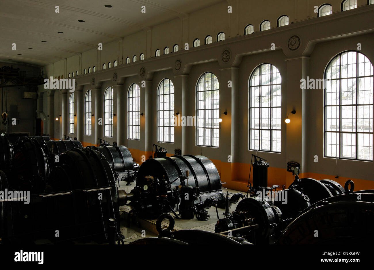 RJUKAN, NORWAY ON JULY 07, 2010. Interior of the Hydroelectric Power Plant. Museum today, engine room. Editorial use. Stock Photo