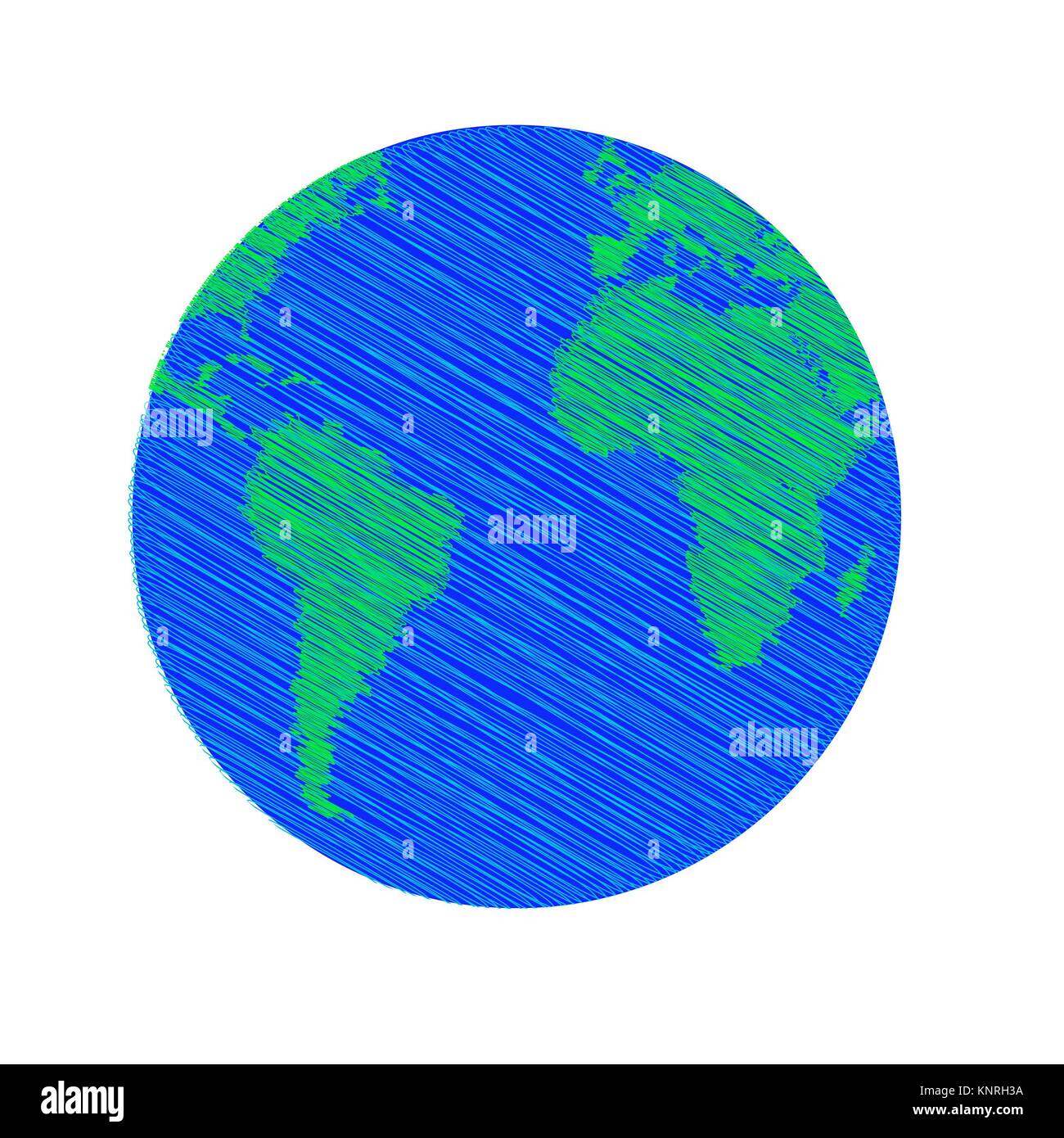 earth vector on white Stock Photo - Alamy