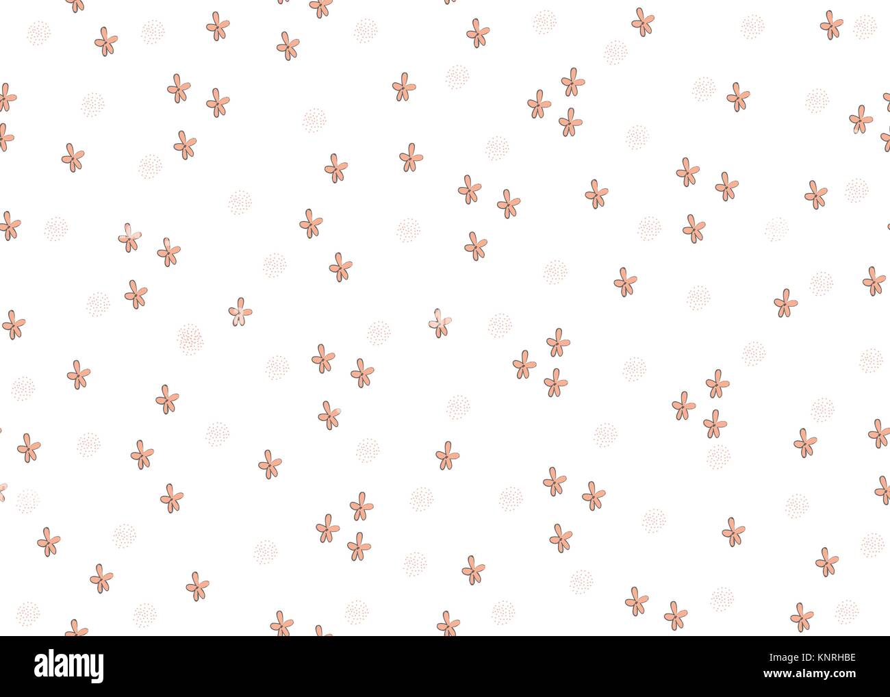 Seamless Simple Pattern with little hand drawn flowers on white ...