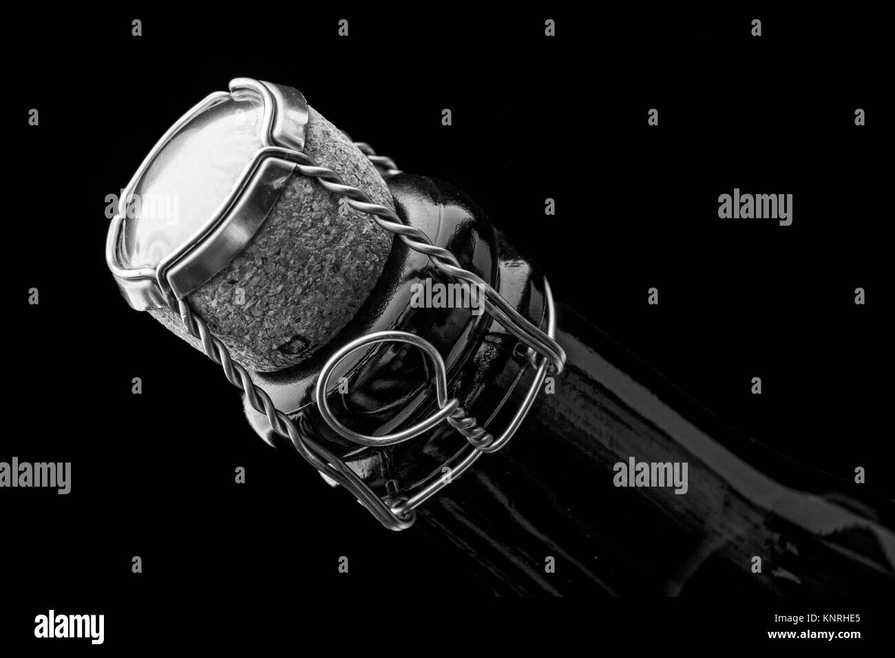 Closeup of champagne bottle and cork Stock Photo Alamy