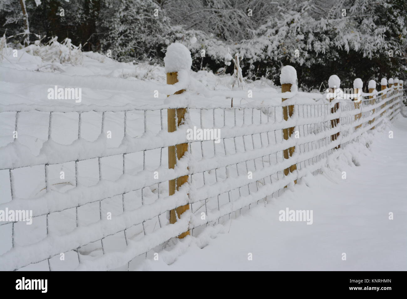 Fence posts in snow hires stock photography and images Alamy