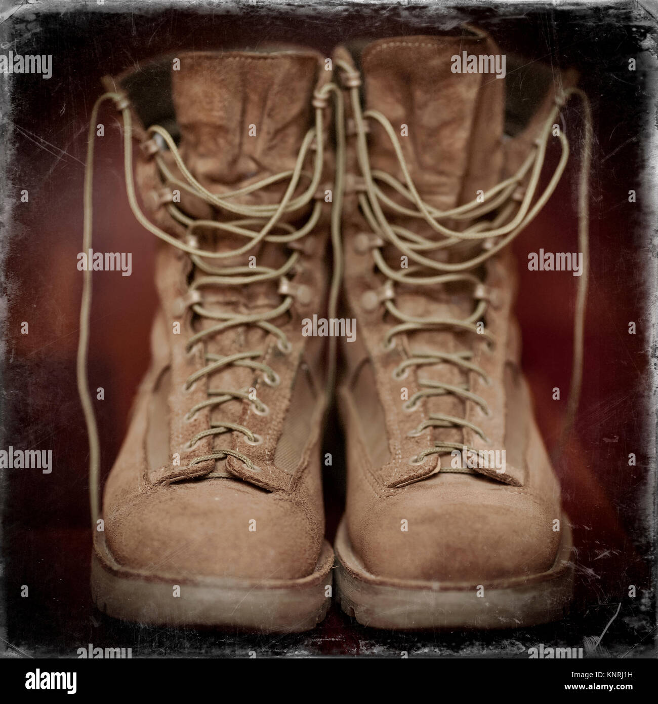Vintage Hiking boots Stock Photo Alamy