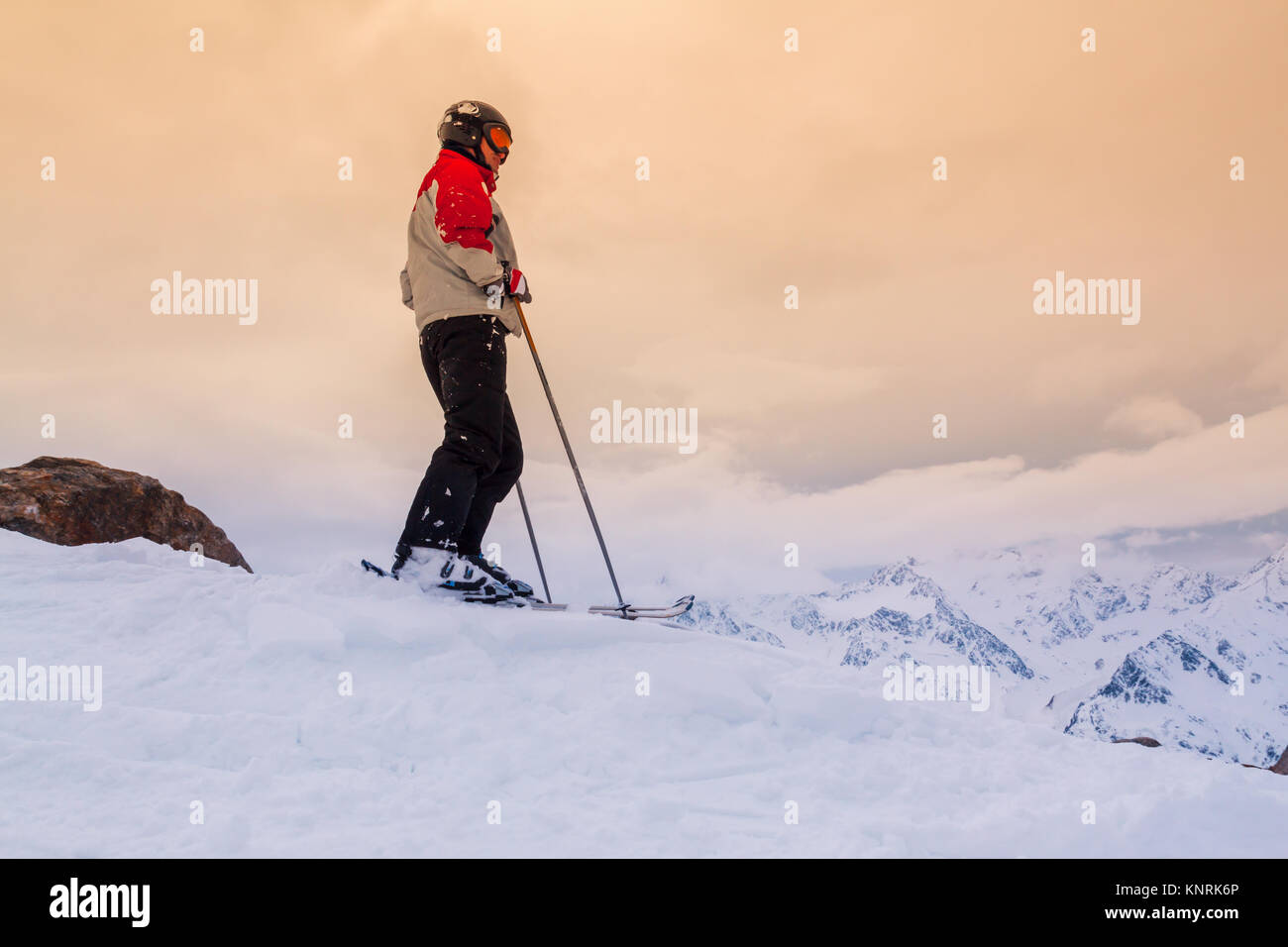 skier, extreme winter sport Stock Photo