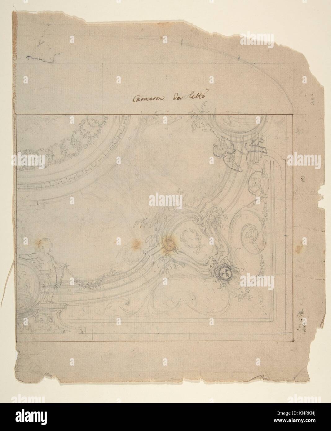 Ceiling Design. Artist: Workshop of Leonardo Marini (Italian, Piedmontese documented ca. 1730-after 1797); Date: 18th century; Medium: Leadpoint or Stock Photo