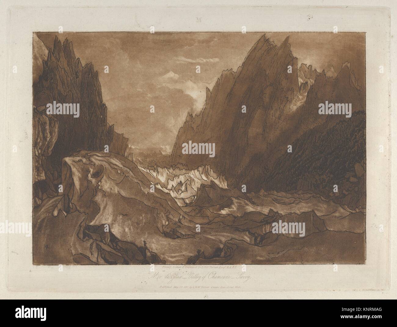 Mêr de Glace, Valley of Chamouni-Savoy (Liber Studiorum, part X, plate ...