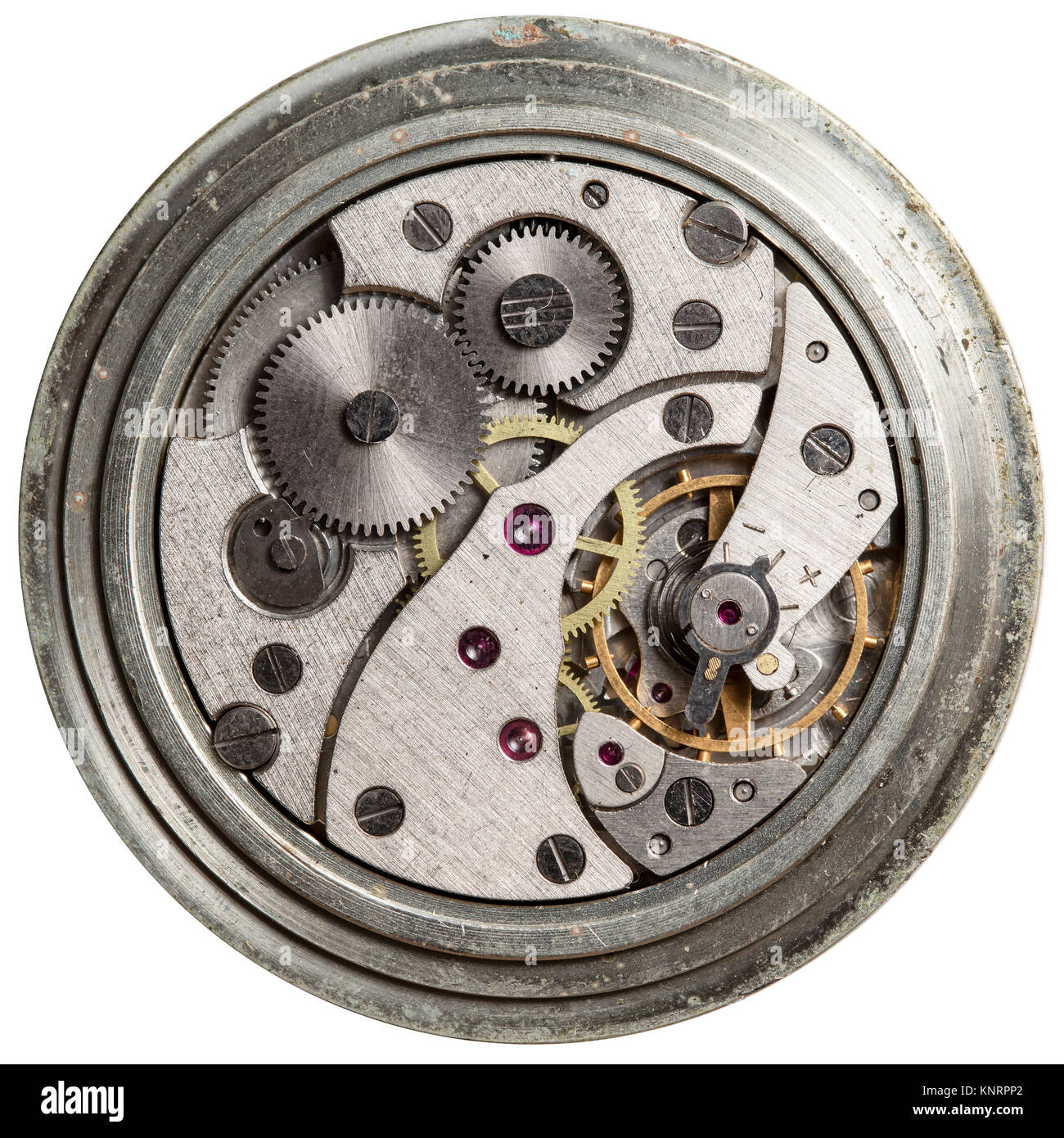 clockwork old mechanical watch, high resolution and detail Stock Photo