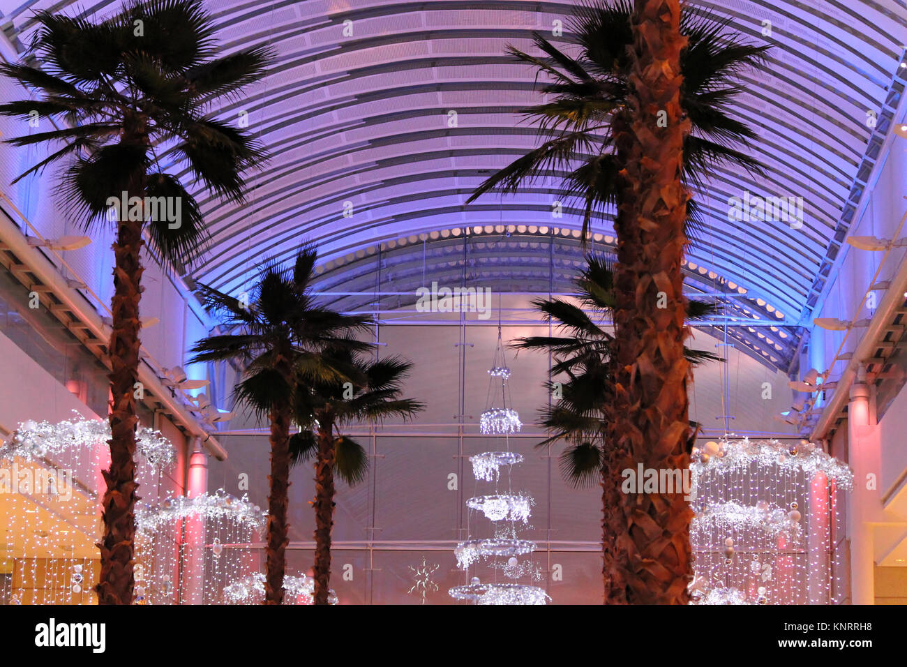 Christmas decoration in shopping centre, Bristol, England December 20