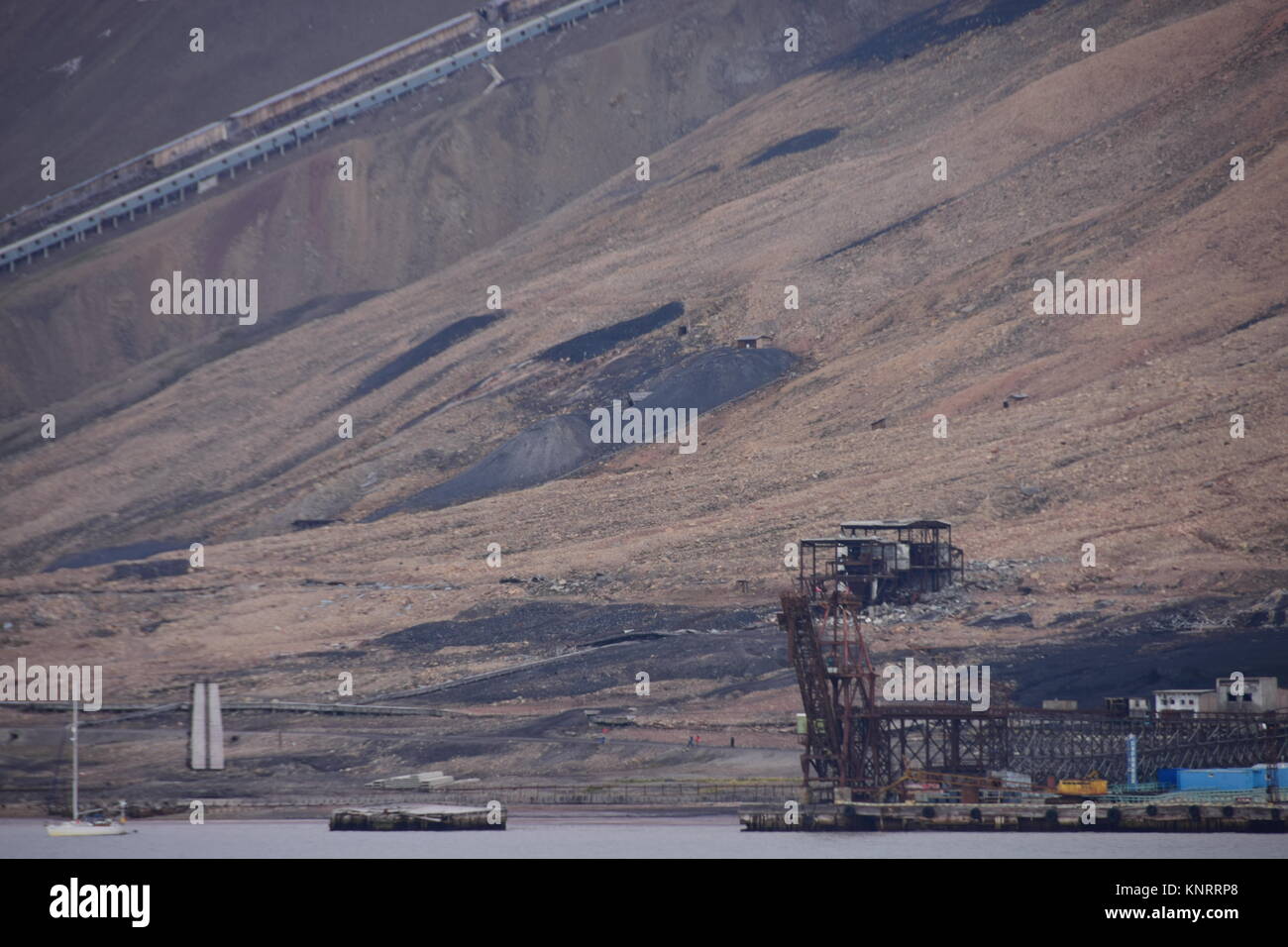Pyramiden, Svalbard / Spitzbergen. Abandoned / deserted / derelict Russian coal mining settlement. Spanish Flu. Arctic. Stock Photo