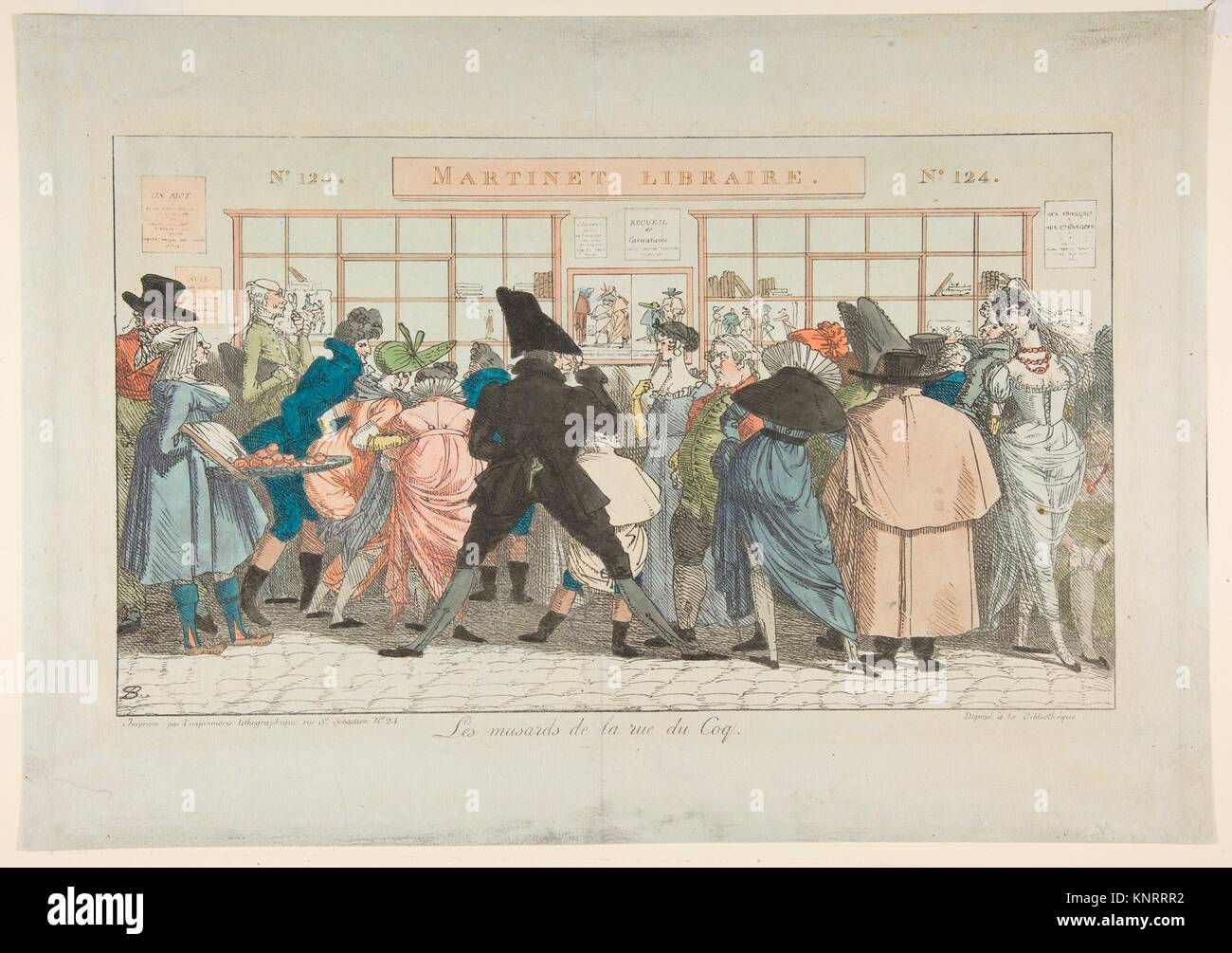 Les Musards de la Rue du Coq (Dawdlers of the Rue du Coq). Artist: Pierre Nolasque Bergeret (French, Bordeaux 1782-1863 Paris); Artist: Once thought Stock Photo