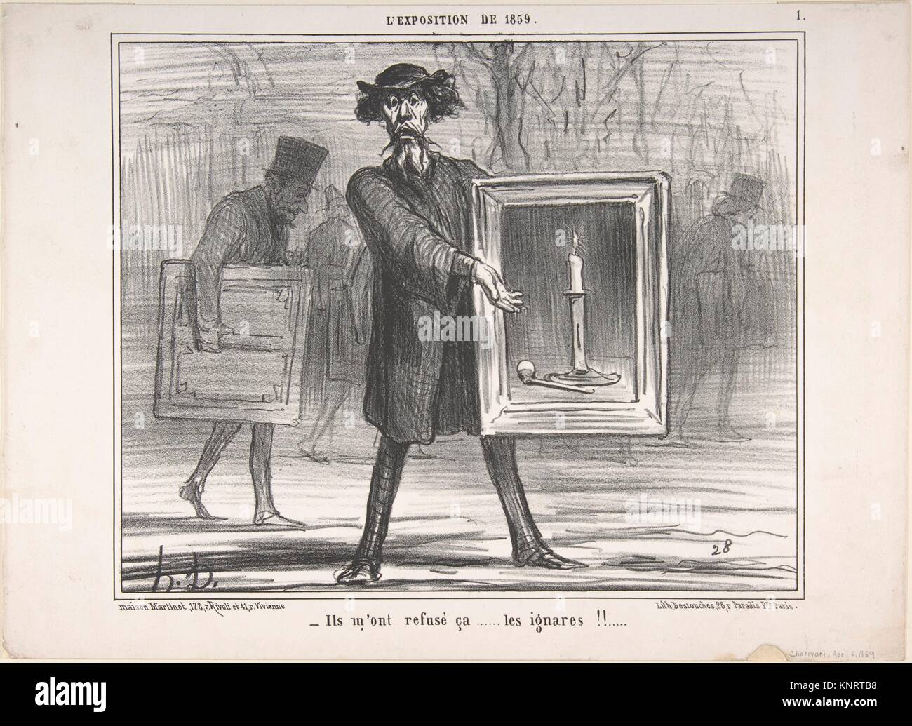 They Refused This.the Ignoramuses!! (Ils m´ont refusé ça.les ignares!!). Series/Portfolio: L´Exposition de 1859; Artist: Honoré Daumier (French, Stock Photo