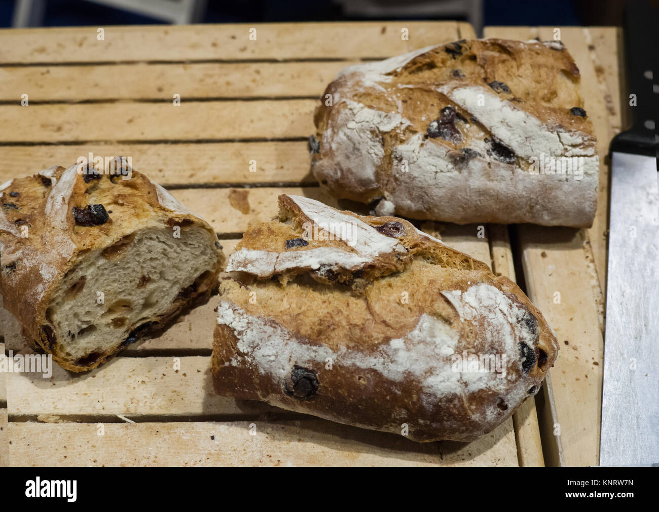 artisan bread with raisins and whole wheat flour Stock Photo Alamy