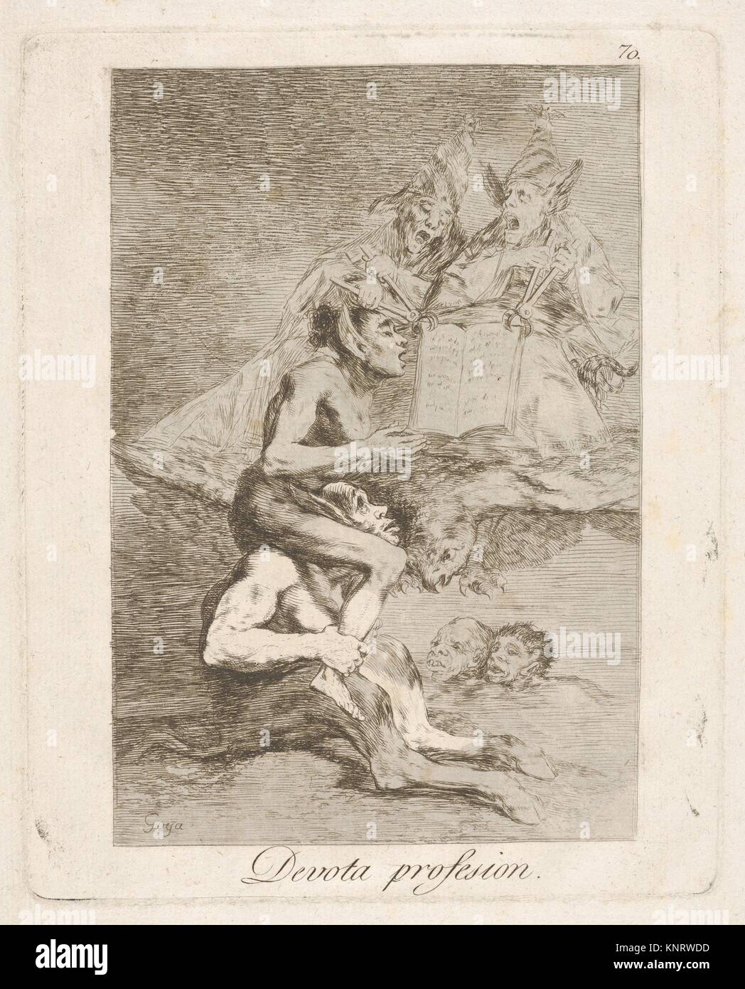 Plate 70 from ´Los Caprichos´: Devout Profession (Devota profesion.). Series/Portfolio: Los Caprichos; Artist: Goya (Francisco de Goya y Lucientes) Stock Photo