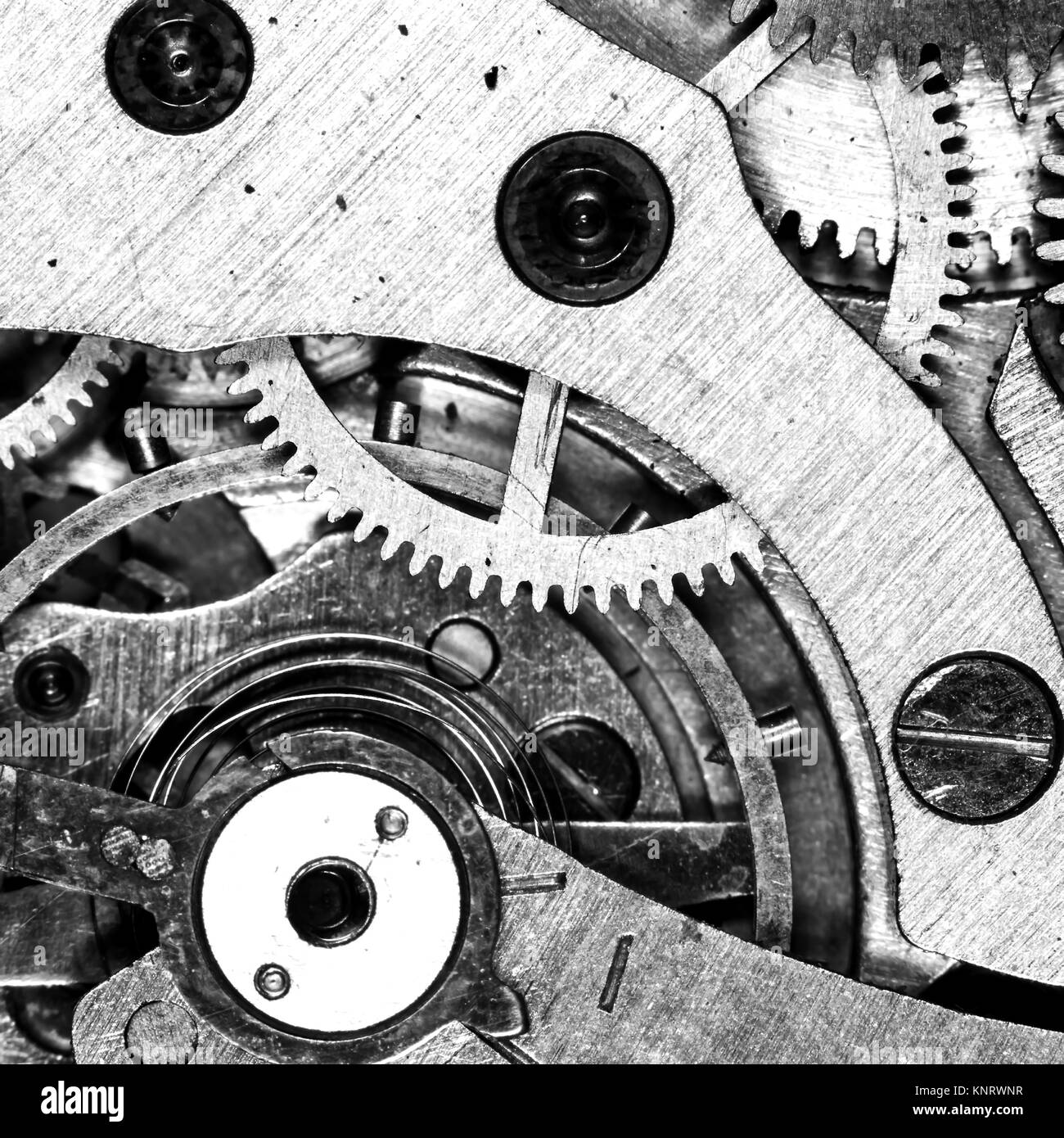 clockwork old mechanical watch, high resolution and detail Stock Photo