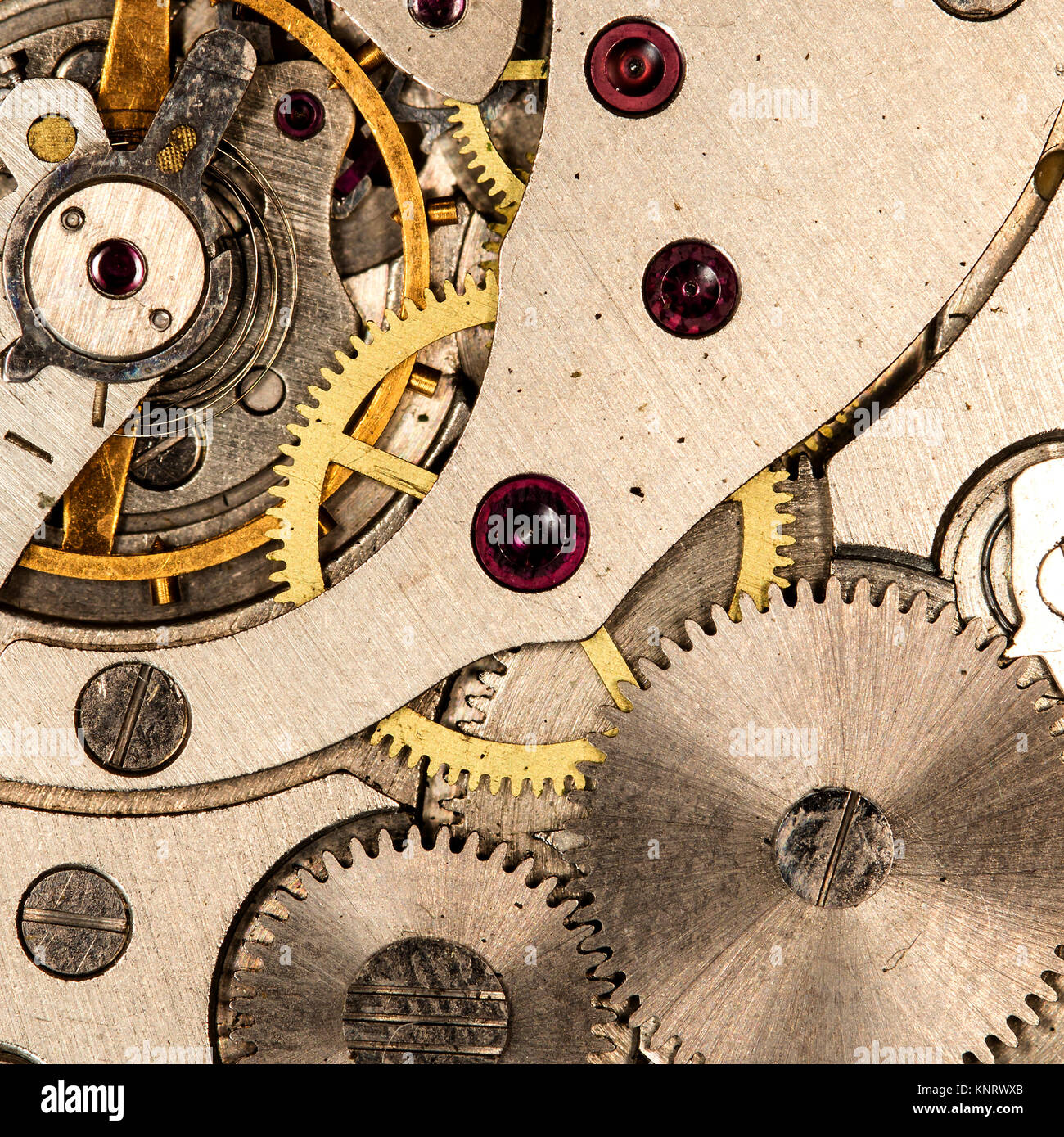 clockwork old mechanical watch, high resolution and detail Stock Photo