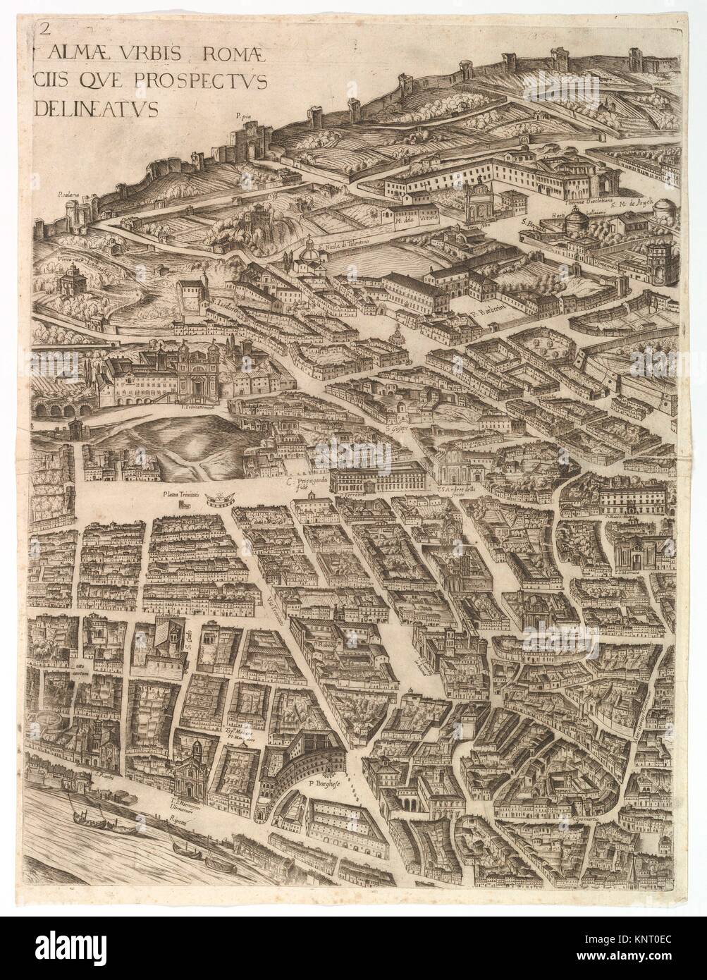 Map of rome engraving hi-res stock photography and images - Alamy