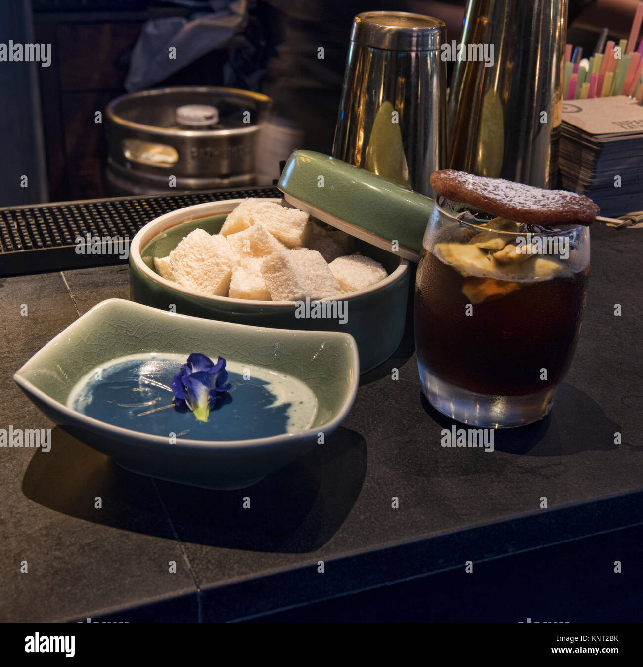 Butterfly Pea Custard And Steamed Bread A Sweet Dessert In Bangkok Thailand Stock Photo Alamy Butterfly Pea Custard And Steamed Bread A Sweet Dessert In Bangkok Thailand Stock Photo Alamy