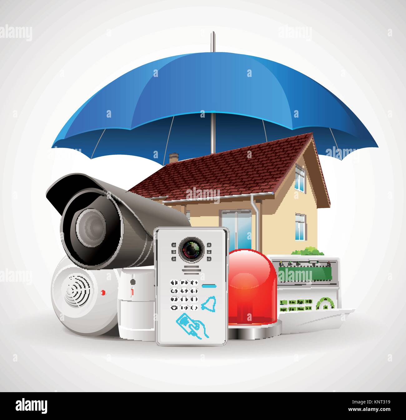 House Protected By Alarm Sign Stock Vector Images Alamy