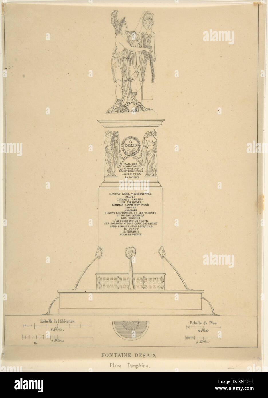 A depiction of the Fontaine Desaix from the MET collection, showing ...