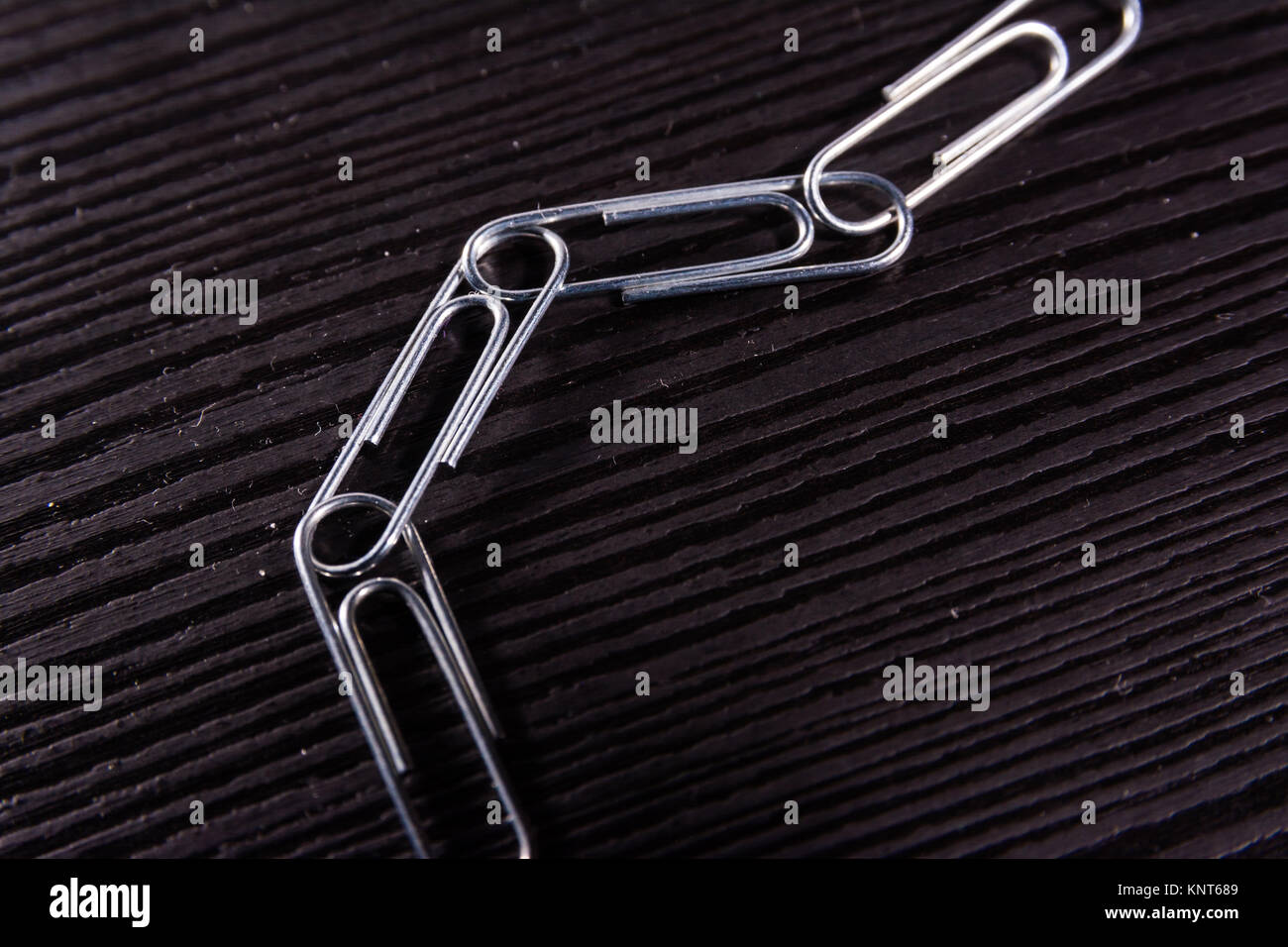 Paper Clip Chain Office Supplies Desk Texture Wood Black Team Strength