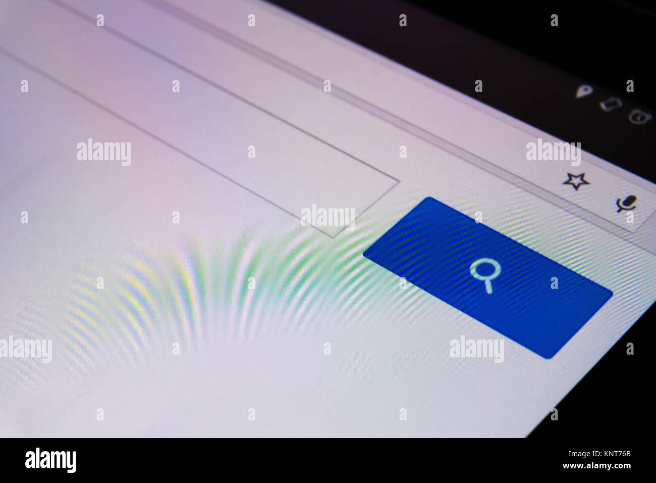 Magnifying Glass Search Box Empty Blank Screen Stock Photo Alamy